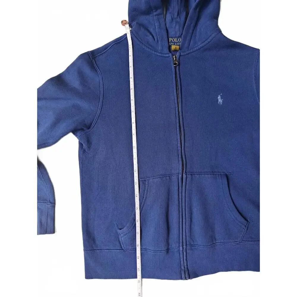 Polo Youth Zip Up Hoodie in Royal - Size M